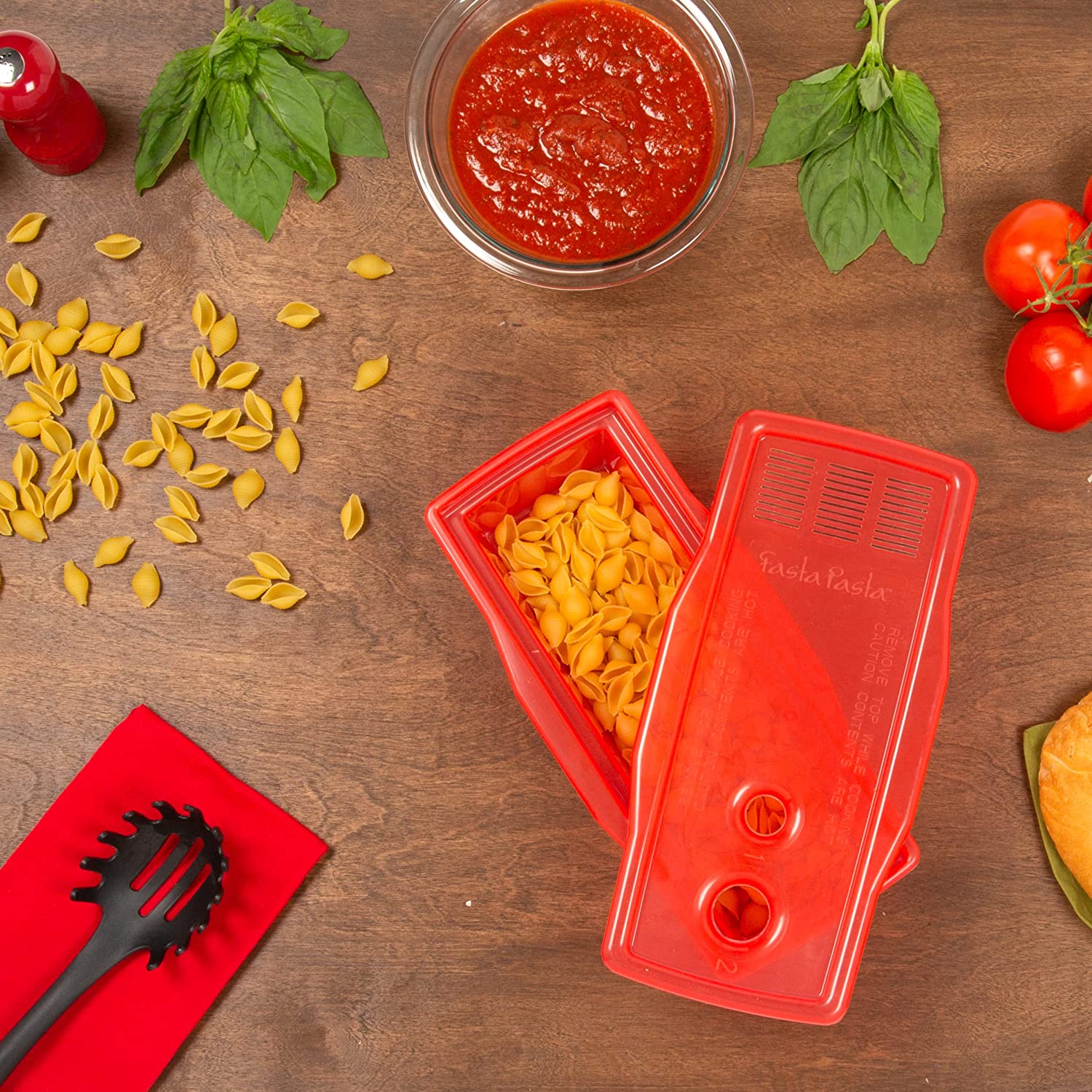 Fasta Pasta Microwave Pasta Cooker (Red)