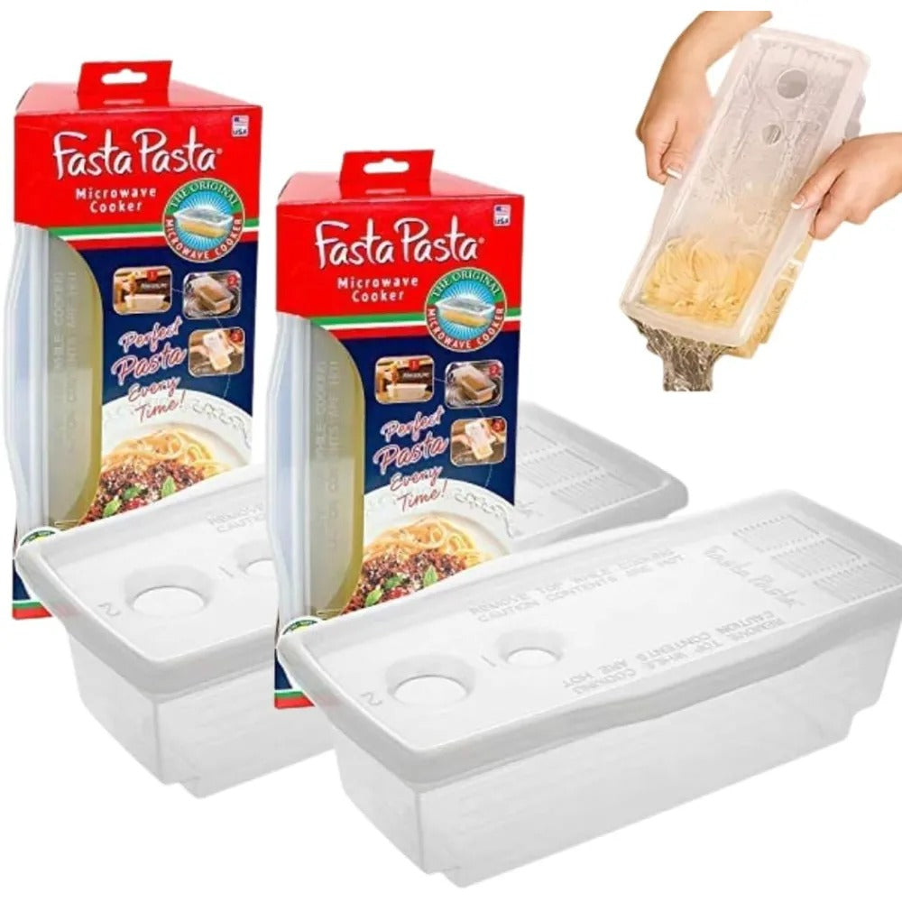 Fasta Pasta Microwave Pasta Cooker (Clear) 2 Pack